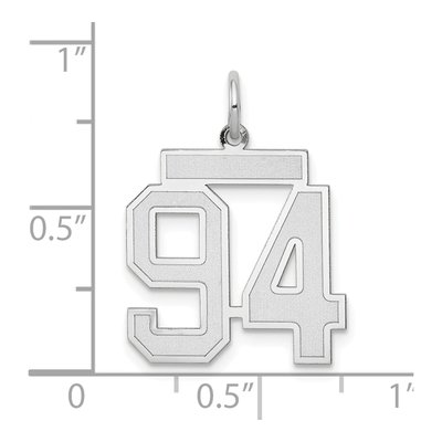 14K White Gold Number 94 Charm – view 4