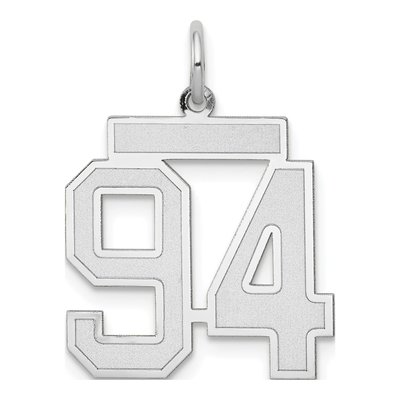 14K White Gold Number 94 Charm