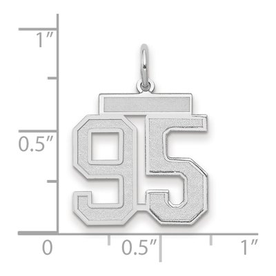 14K White Gold Number 95 Pendant – view 2