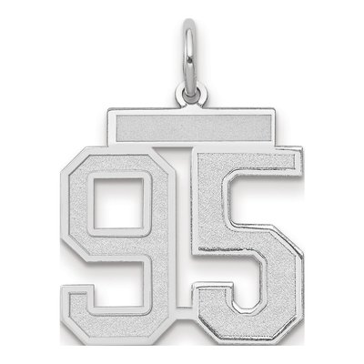 14K White Gold Number 95 Pendant