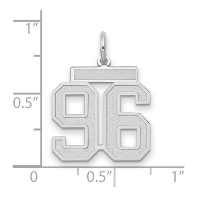 14K White Gold Number 96 Pendant – view 2