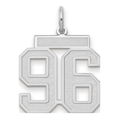 14K White Gold Number 96 Pendant