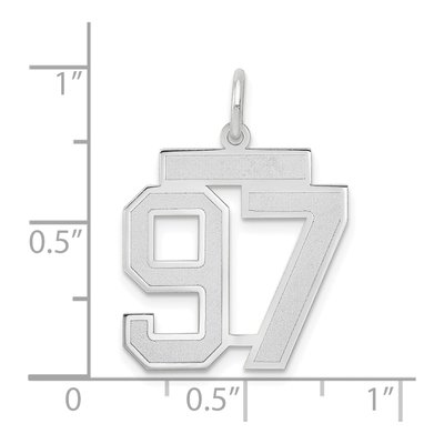 14K White Gold Number 97 Pendant – view 3
