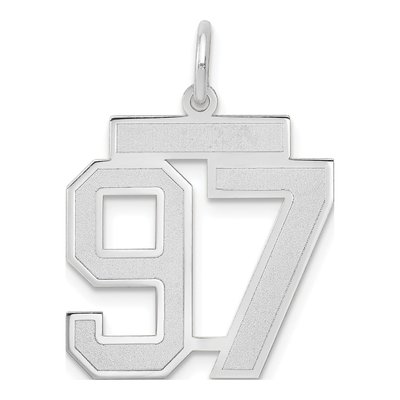 14K White Gold Number 97 Pendant