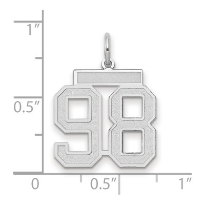 14K White Gold Number 98 Pendant – view 2