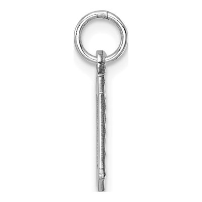 14K White Gold Number 0 Charm – view 3