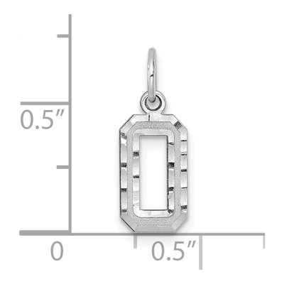 14K White Gold Number 0 Charm – view 4