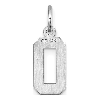 14K White Gold Number 0 Charm – view 5