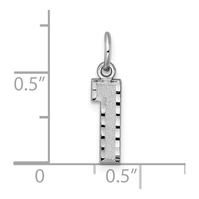 14K White Gold Small Number 1 Charm – view 4