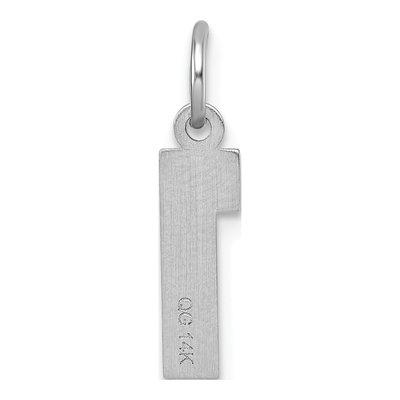 14K White Gold Small Number 1 Charm – view 5