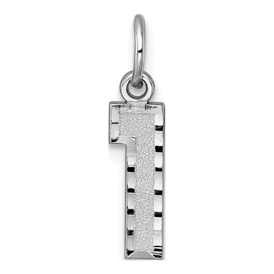 14K White Gold Small Number 1 Charm
