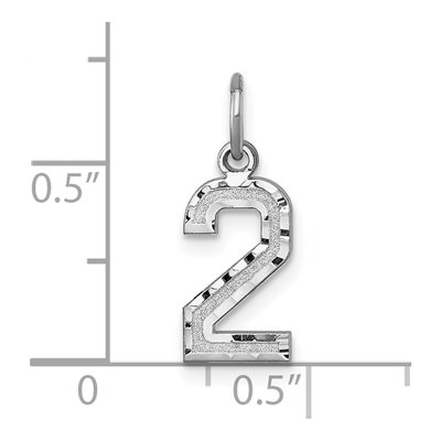 14K White Gold Small Number 2 Charm – view 4