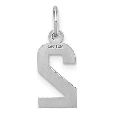 14K White Gold Small Number 2 Charm – view 5