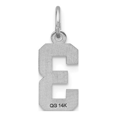 14K White Gold Small Number 3 Charm – view 5