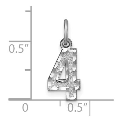 14K White Gold Small Number 4 Charm – view 4