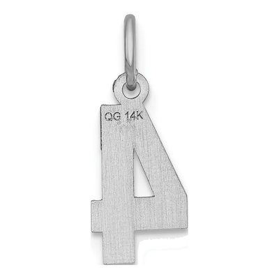 14K White Gold Small Number 4 Charm – view 5