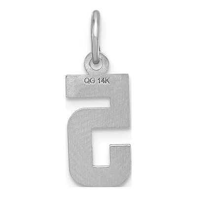 14K White Gold Small Number 5 Charm – view 5