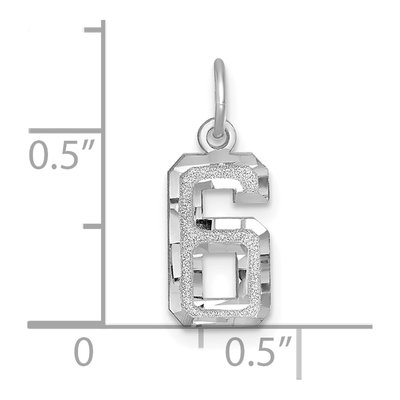 14K White Gold Number 6 Charm – view 4