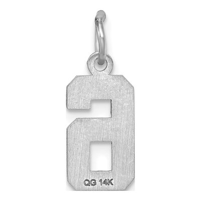14K White Gold Number 6 Charm – view 5