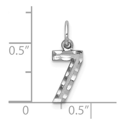 14K White Gold Number 7 Charm – view 4