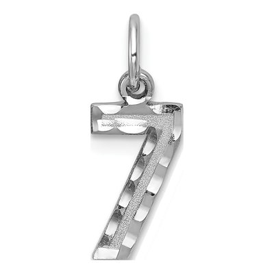14K White Gold Number 7 Charm