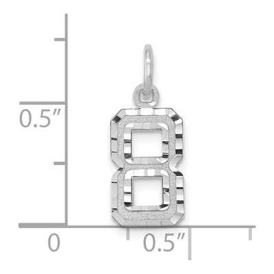 14K White Gold Small Number 8 Charm – view 4