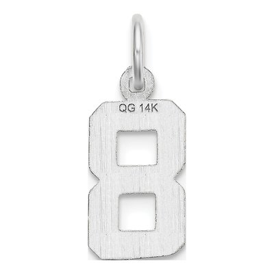 14K White Gold Small Number 8 Charm – view 5
