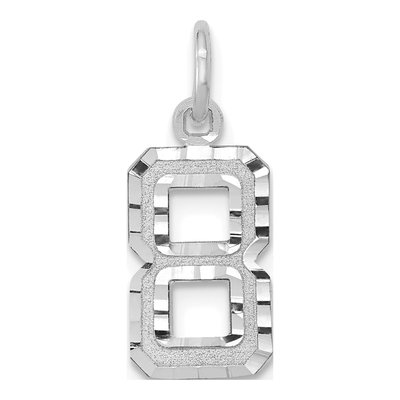 14K White Gold Small Number 8 Charm