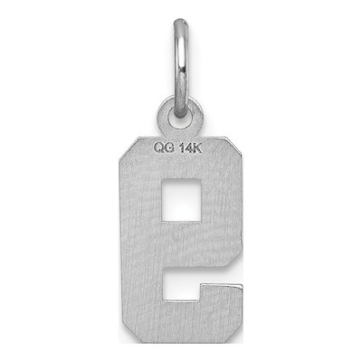 14K White Gold Number 9 Charm – view 5