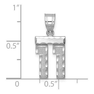 14K White Gold Small Number 11 Pendant – view 2