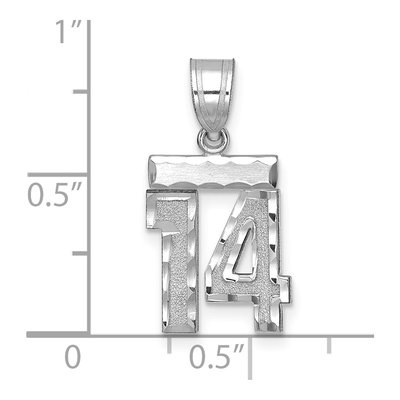 14K White Gold Number 14 Charm – view 2