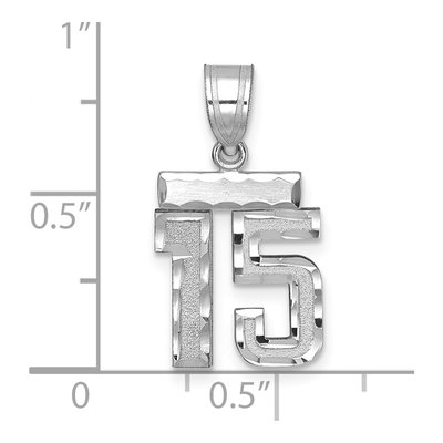 14K White Gold Number 15 Charm – view 2