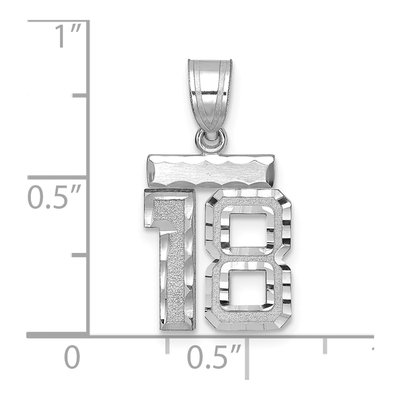 14K White Gold Number 18 Charm – view 2
