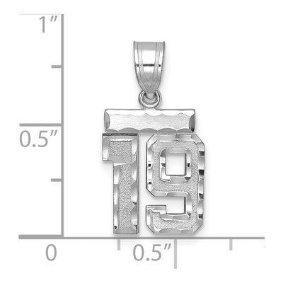 14K White Gold Number 19 Charm – view 2