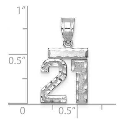 14K White Gold Number 21 Charm – view 2