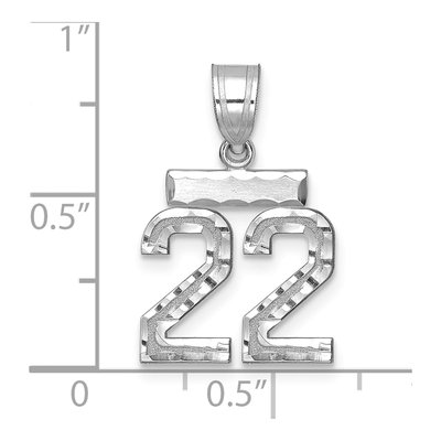 14K White Gold Number 22 Charm – view 2