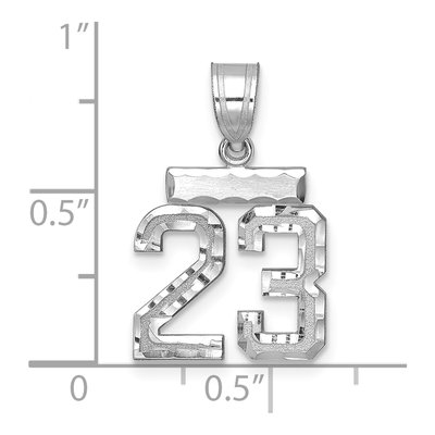 14K White Gold Number 23 Charm – view 2