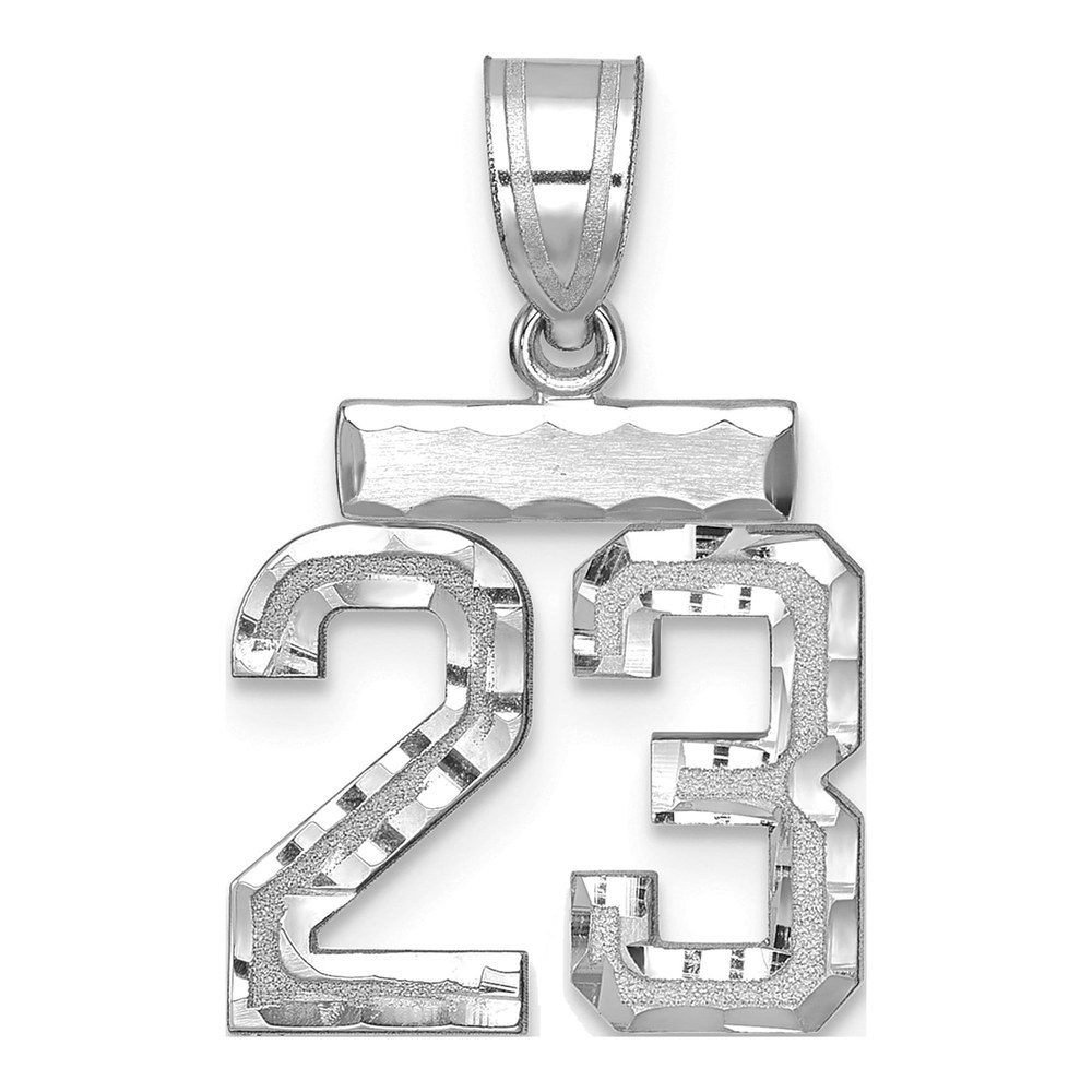 14K White Gold Number 23 Charm