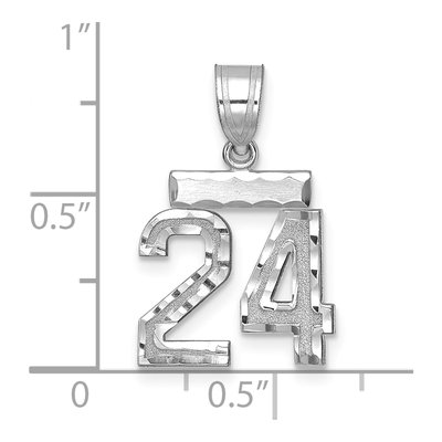 14K White Gold Number 24 Charm – view 4
