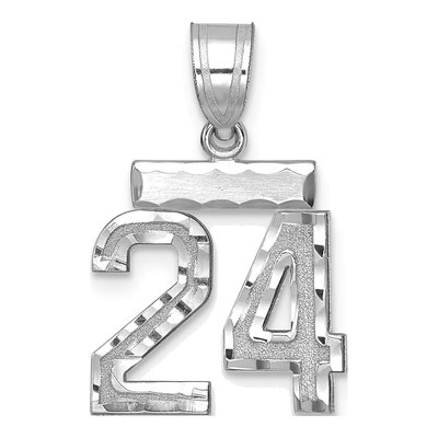14K White Gold Number 24 Charm
