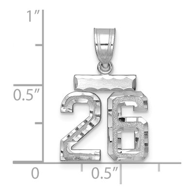 14K White Gold Small Number 26 Pendant – view 2
