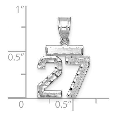 14K White Gold Number 27 Pendant – view 3