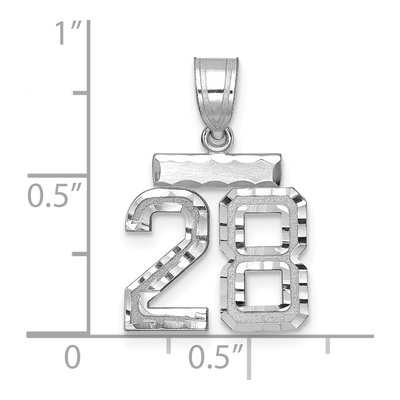 14K White Gold Number 28 Pendant – view 2