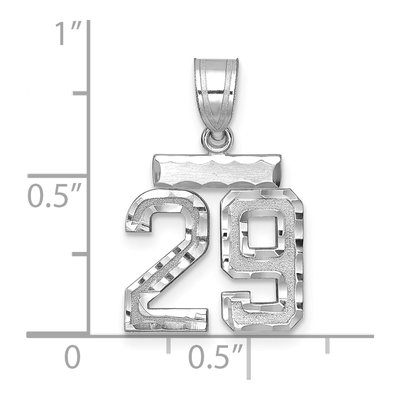 14K White Gold Number 29 Pendant – view 2
