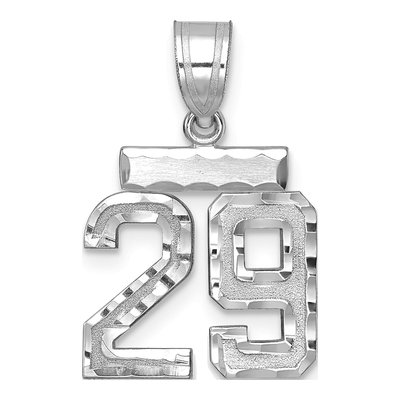 14K White Gold Number 29 Pendant
