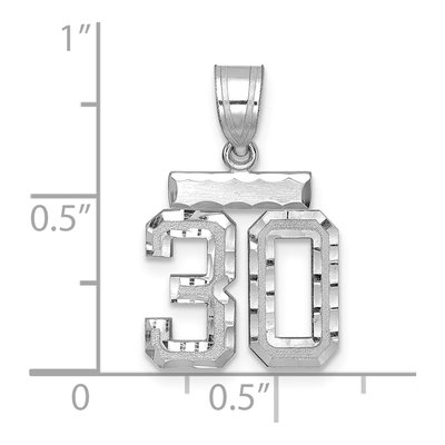 14K White Gold Number 30 Charm – view 3