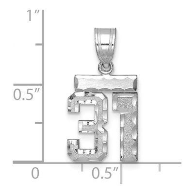 14K White Gold Number 31 Charm – view 2