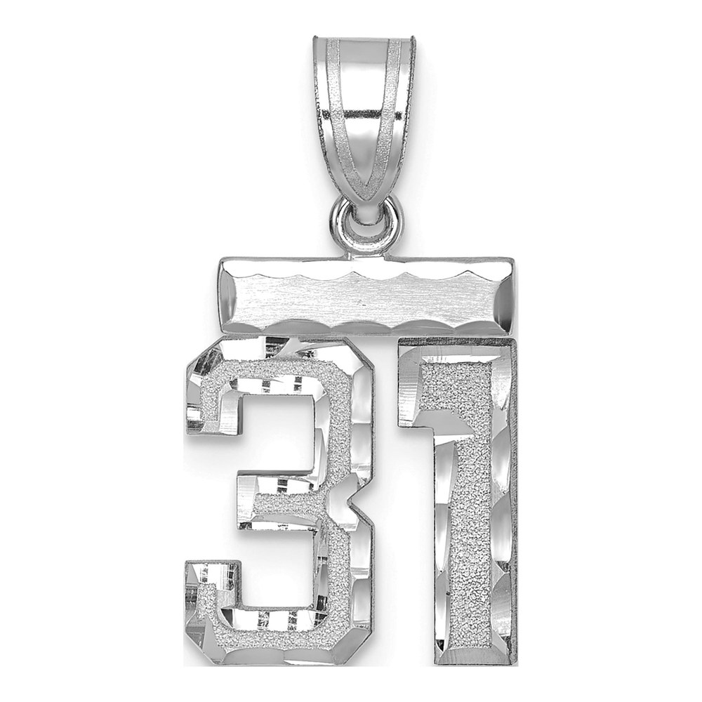 14K White Gold Number 31 Charm