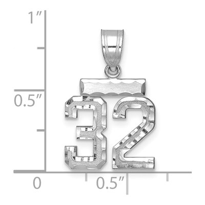 14K White Gold Number 32 Pendant – view 4