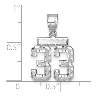 14K White Gold Number 33 Charm – view 2